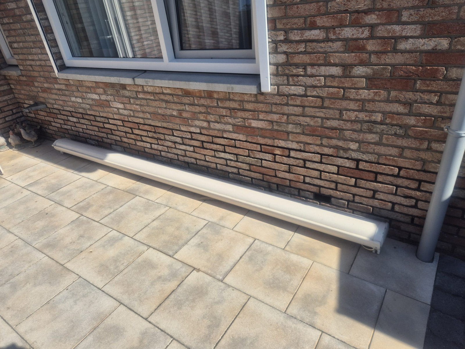 Uitvalscherm zonnescherm 350 cm - moet gesmeerd worden, Tuin en Terras, Zonneschermen, Ophalen, Gebruikt, 250 cm tot 450 cm, Uitvalscherm
