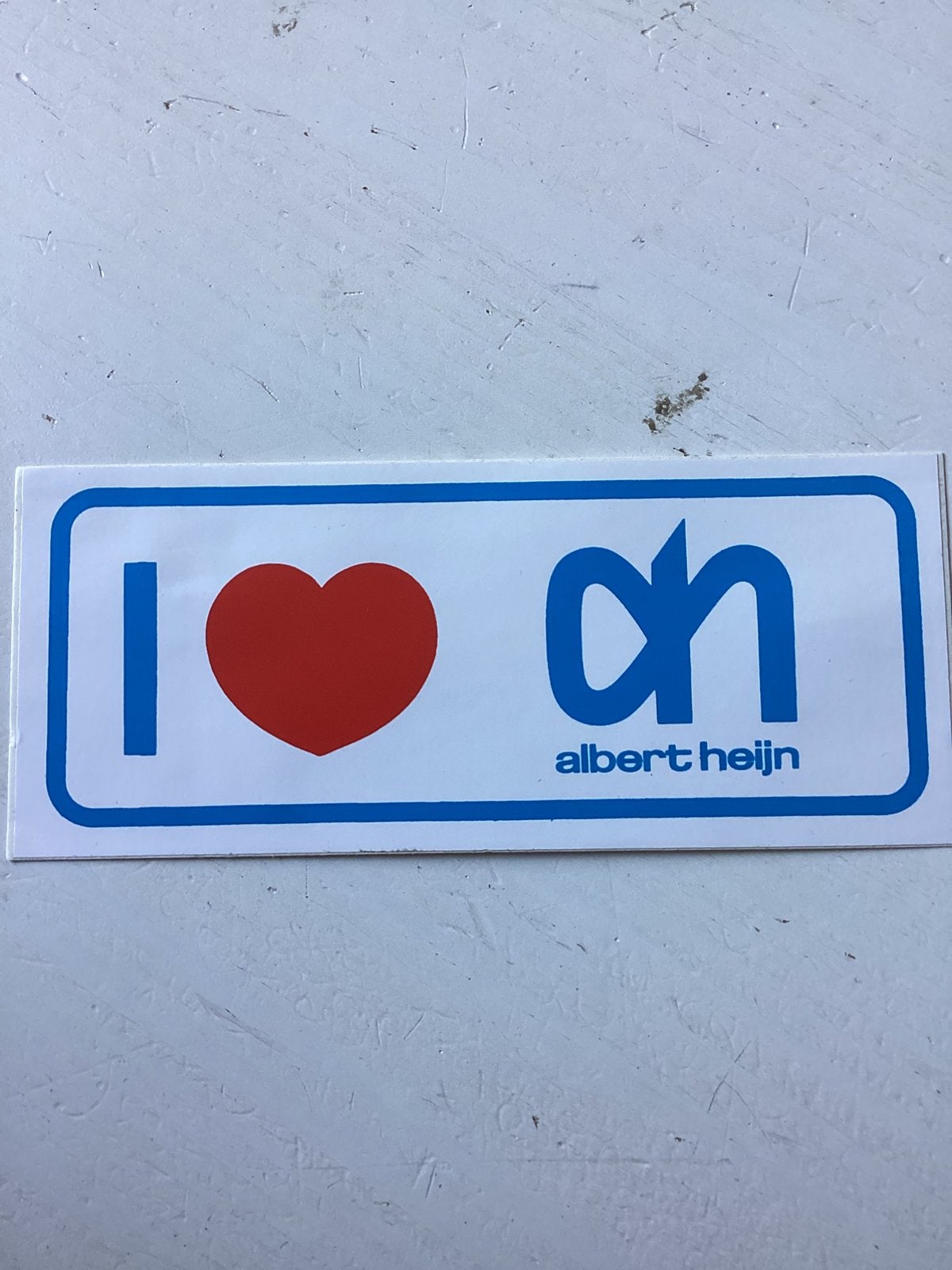 Sticker I love Albert Heijn (AH), Verzenden, Zo goed als nieuw, Winkel of Supermarkt