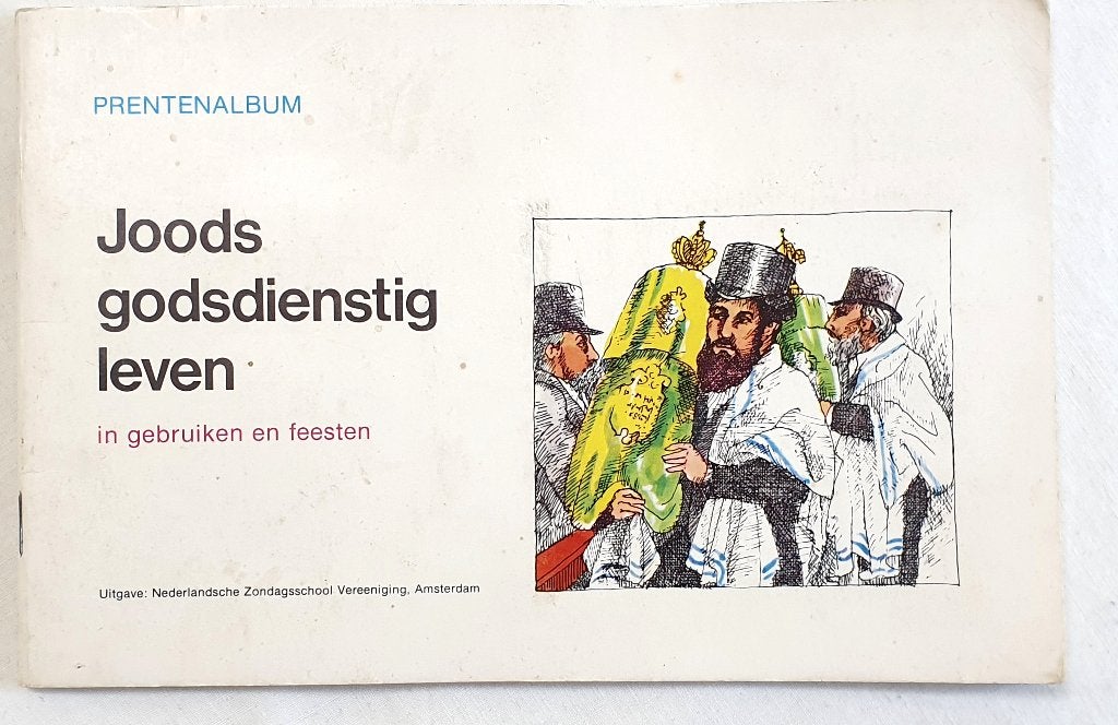 Kinder prentenalbum met plakplaatjes over joodse godsdienst, Verzenden, Zo goed als nieuw, N.Z.V. Amsterdam, Plaatjesalbum