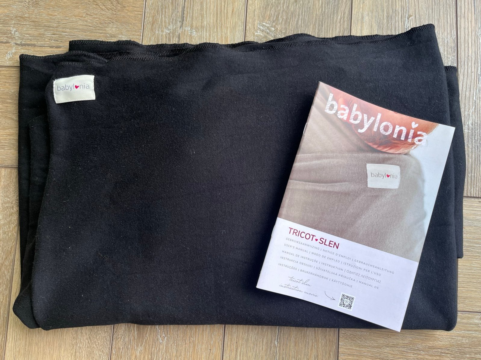Babylonia Tricot-Slen Organic Draagdoek Zwart, Kinderen en Baby's, Babydragers en Draagdoeken, Overige merken, Draagdoek, Ophalen of Verzenden
