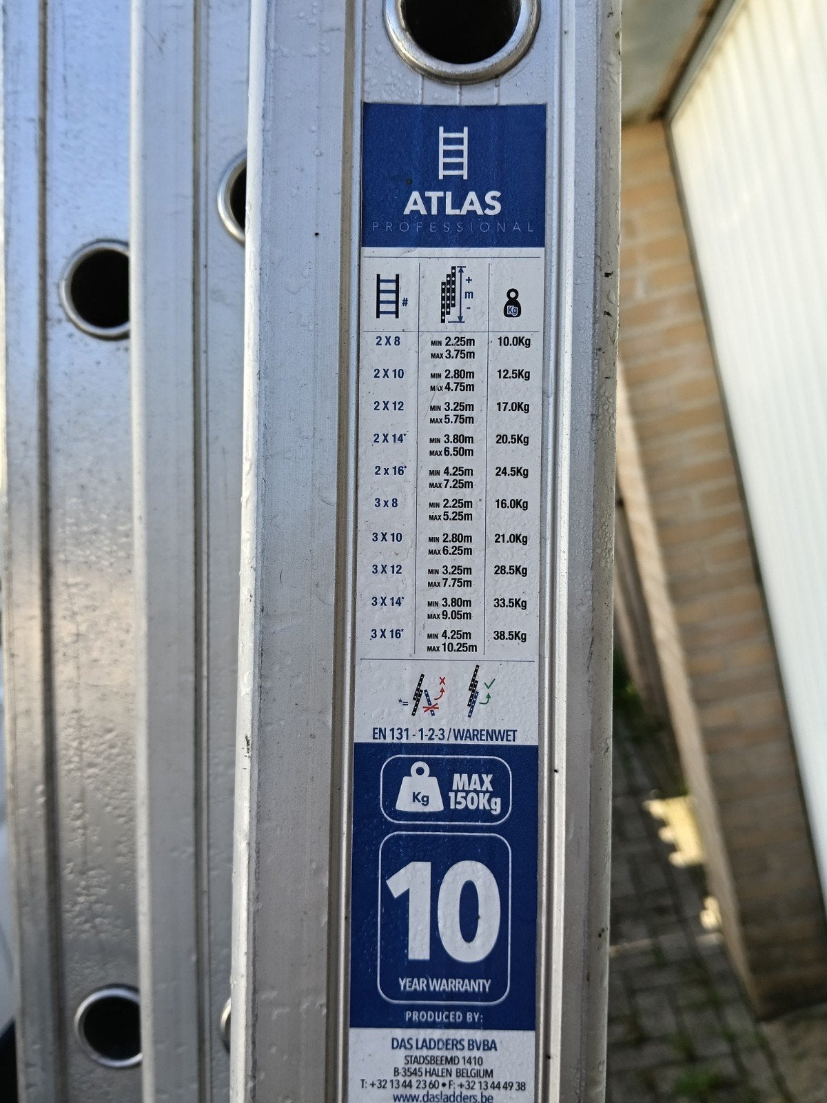 Das Ladders Atlas Professional 3x16 Drieledige Ladder, Doe-het-zelf en Verbouw, Ophalen