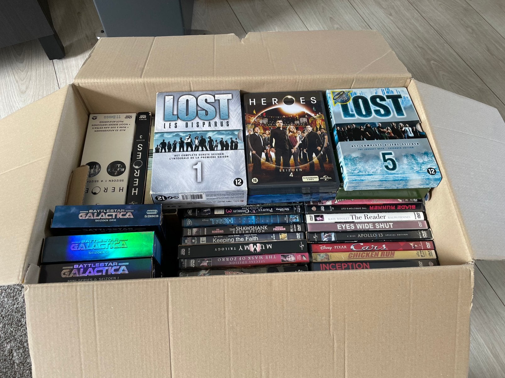 Doos met films op DVD, Ophalen, Gebruikt, Film, Overige typen