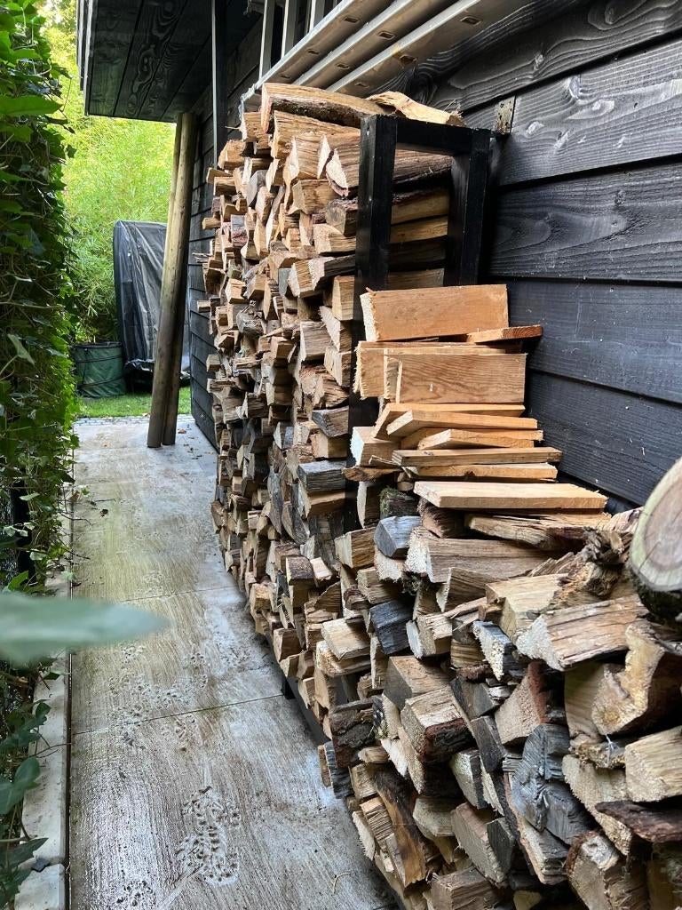Premium kachelhout, mooi eiken/beuken, direct stook klaar!, Minder dan 3 m³, Ophalen, Eikenhout, Blokken