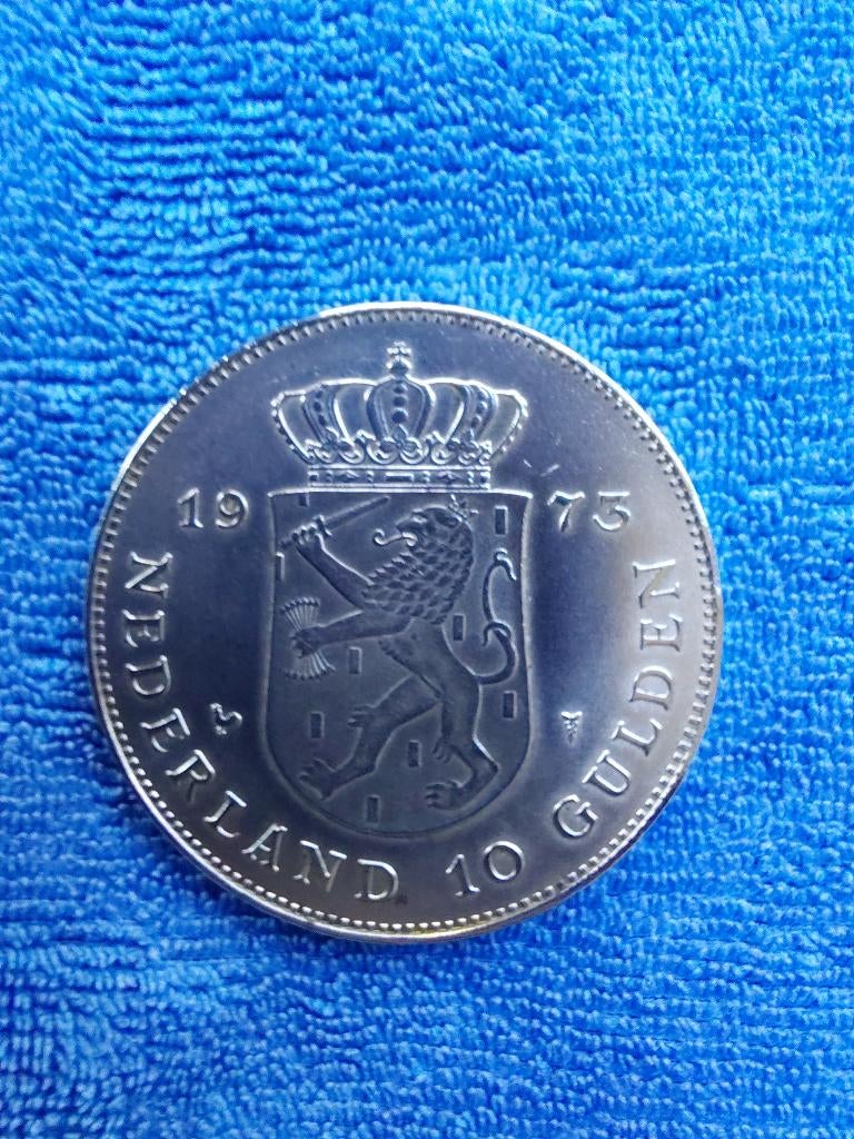 Zilveren tientje uit 1973, Postzegels en Munten, Munten | Nederland, Koningin Juliana, Zilver, Ophalen of Verzenden, Losse munt