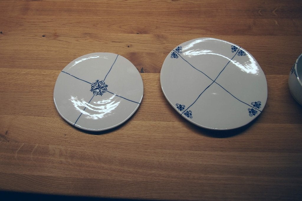 GEZOCHT: Heinen delfts blauw motief "tegels", Antiek en Kunst, Verzenden