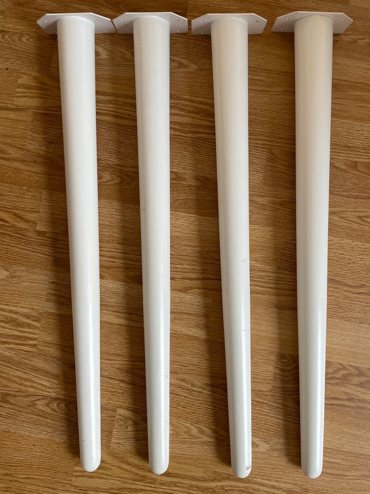 Duraline houten tafelpoten wit (4 stuks), Ophalen, Tafelpoot, Gebruikt, 50 tot 100 cm