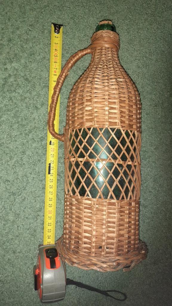 FLES RIET VINTAGE met kurk en handvat., Ophalen of Verzenden