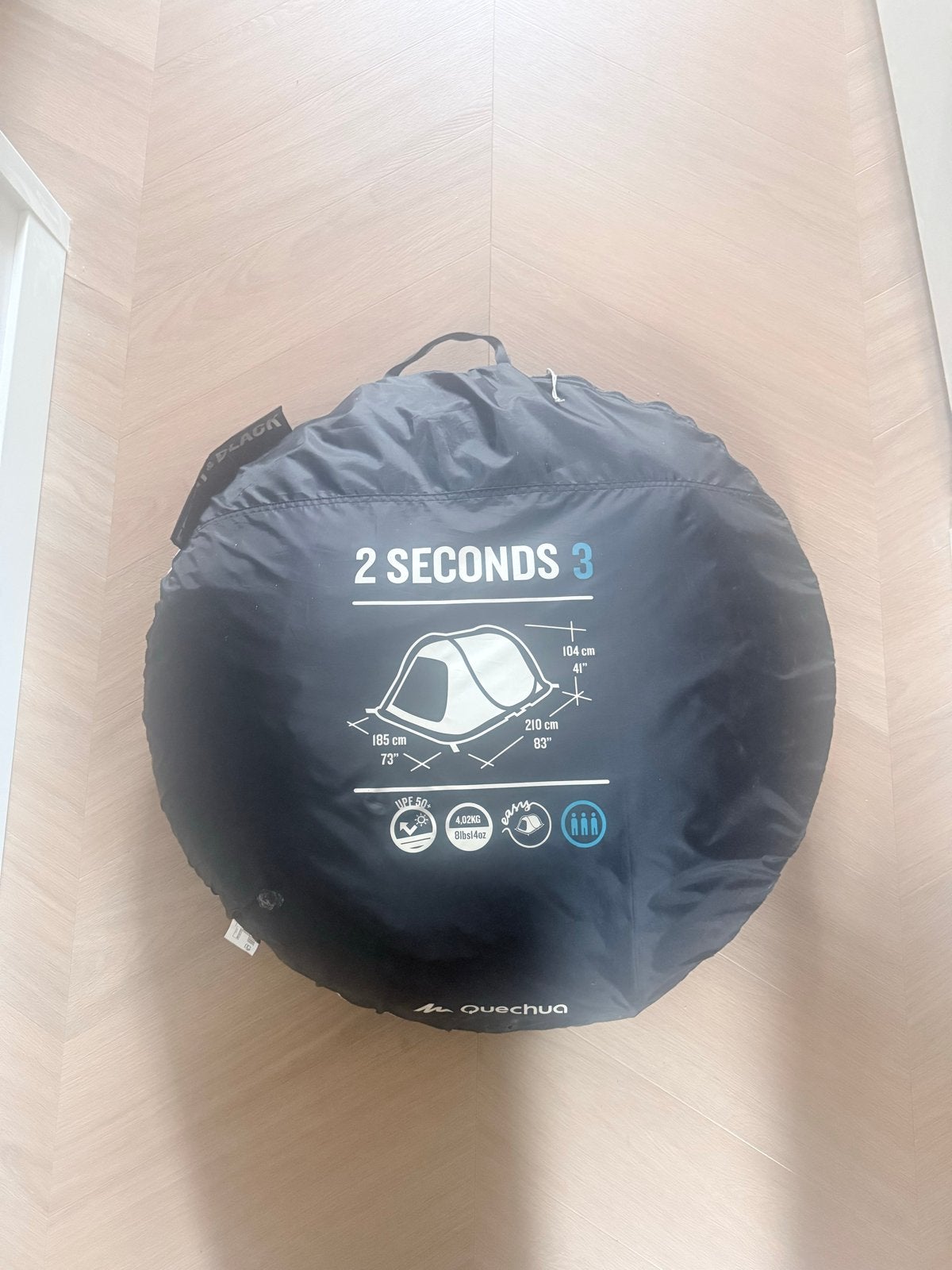 Quechua 2 Seconds Easy 3 Fresh&Black Pop-up Tent, Ophalen, Zo goed als nieuw, Tot en met 3