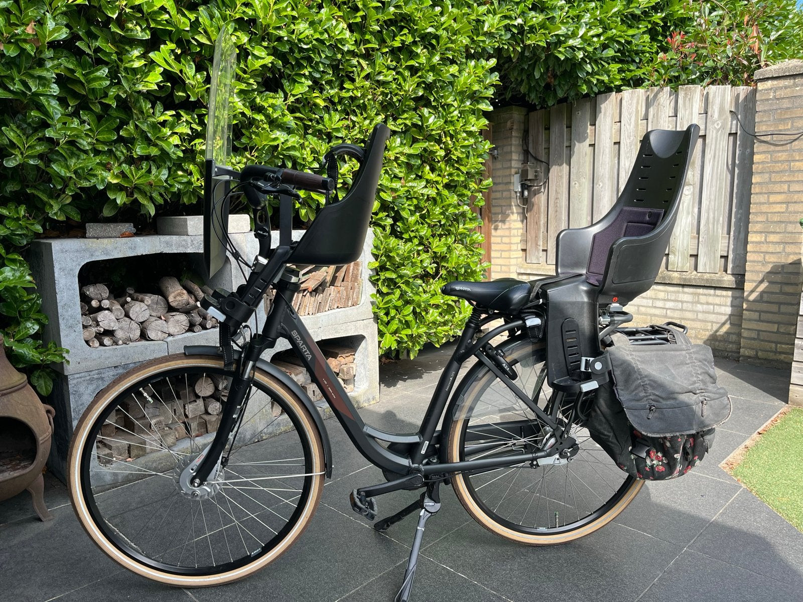 Sparta 4Life moederfiets met kinderzitjes en fietstassen, Fietsen en Brommers, Ophalen, Sparta, Schijfrem, 53 tot 56 cm