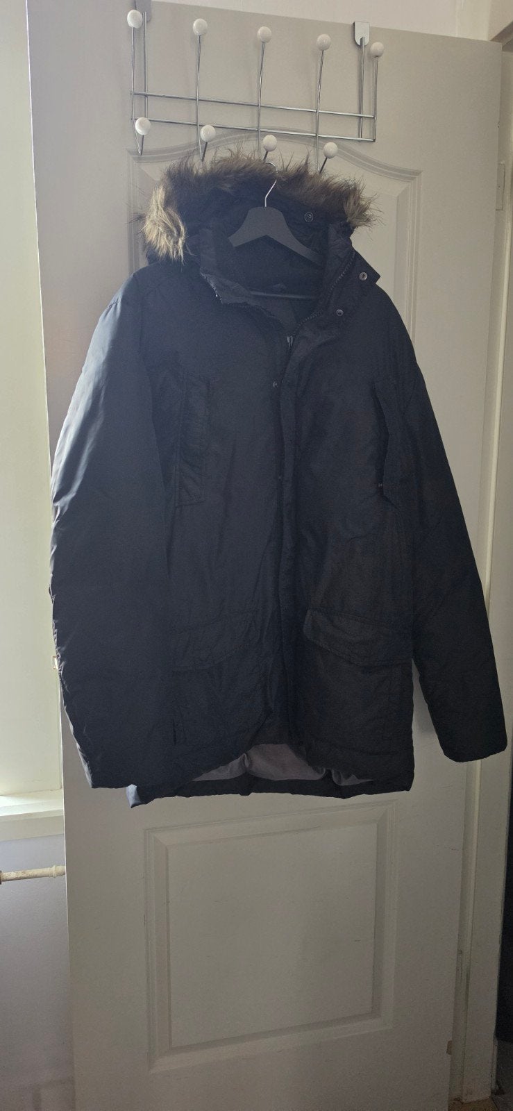 Heren winterjas met dons en veren - Camargue Royalty, Zwart, Overige maten, Ophalen of Verzenden, Gedragen