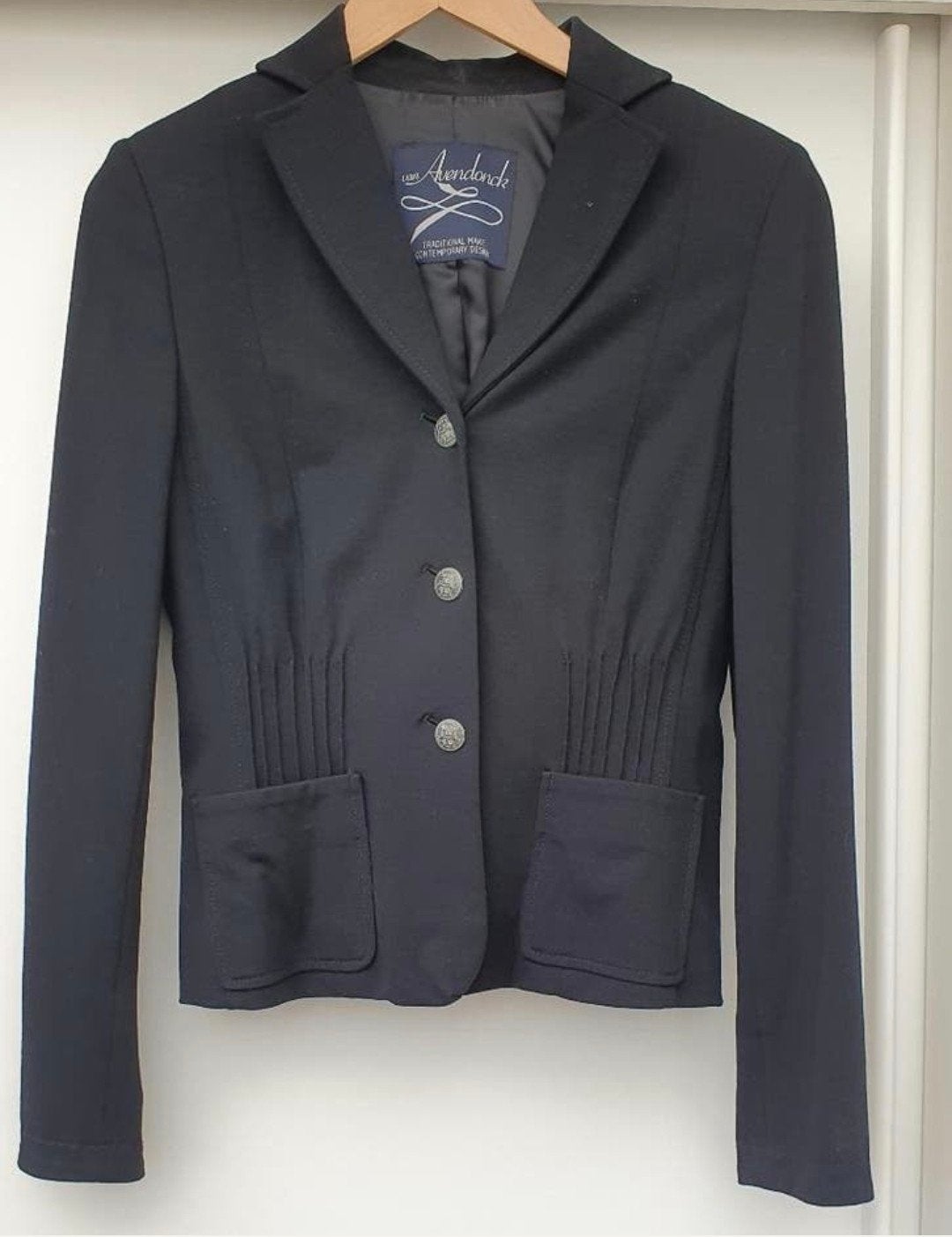Arendonk zwarte blazer travelstof S/M zgan, Maat 38/40 (M), Zwart, Arendonk, Ophalen of Verzenden
