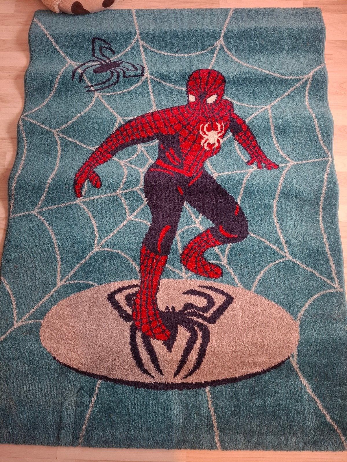 Spiderman vloerkleed, Ophalen, 100 tot 150 cm, Blauw, Zo goed als nieuw