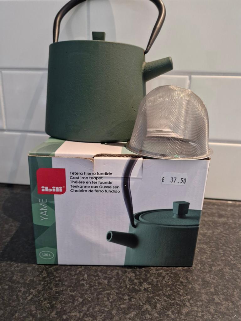 Ibil Yame gietijzeren theepot - 1.2L - Groen, Theepot/fluitketel, Groen, Nieuw, Ophalen of Verzenden