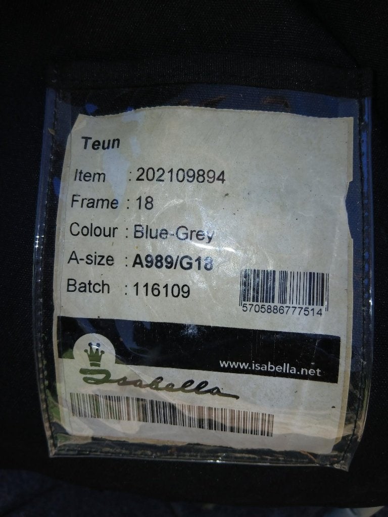 Isabella voortent  A989-G18 blauw/grijs omloop 989 cm, Ophalen, Gebruikt