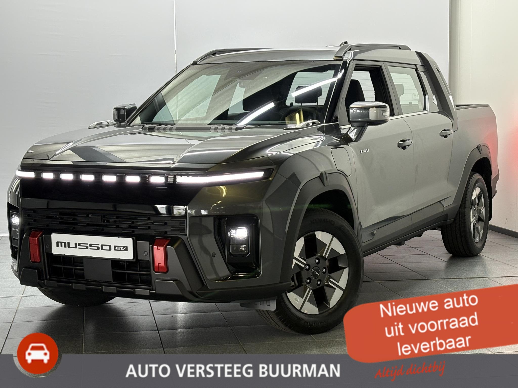 KGM Musso EV Bronze 80.6 kWh 4WD Automaat, Keyless Entry/Sta, Auto's, 12 maanden, Stof, 379 km, Automatische klimaatregeling