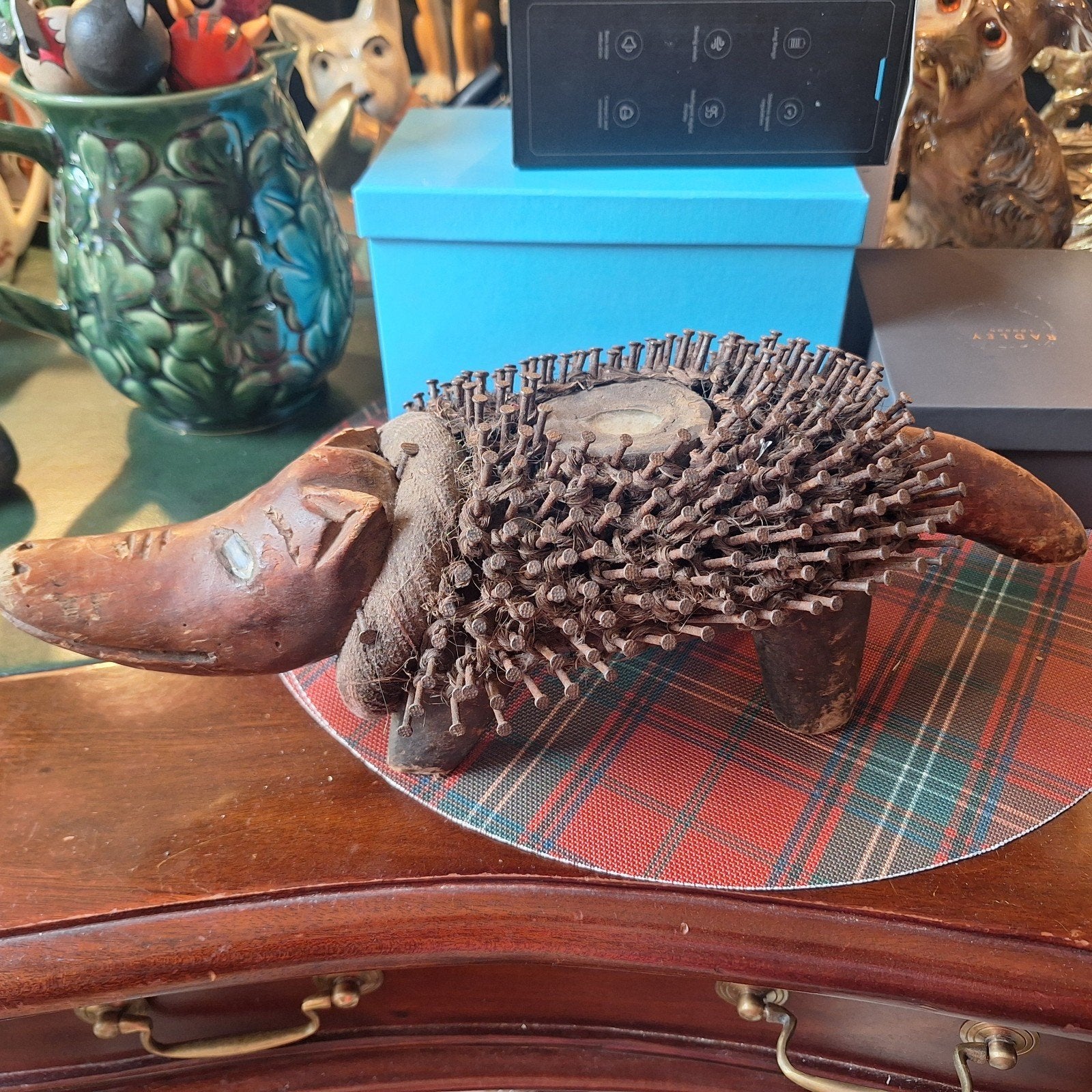 Zeldzaam Nkisi Nkondi krachtbeeld uit Congo, Hout, Afrika, Handgemaakt, Ophalen of Verzenden