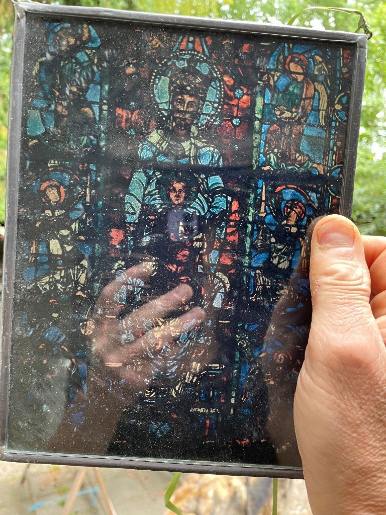 glas in lood beeltenis van Jezus, Doe-het-zelf en Verbouw, Gebruikt, Minder dan 80 cm, Overige typen, Ophalen of Verzenden