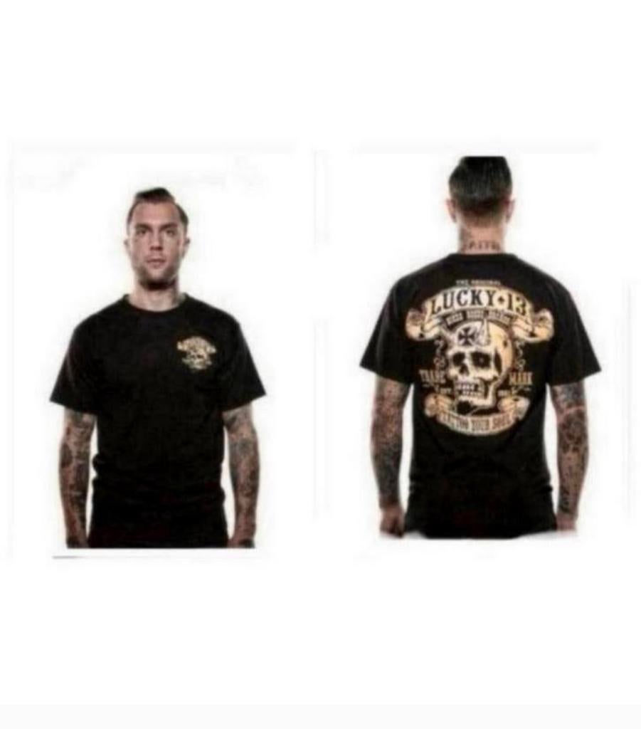 Nieuw Lucky 13 T-shirt 'Booze, Bikes and Broads' (Heren), Ophalen of Verzenden, Nieuw, Overige maten, Zwart