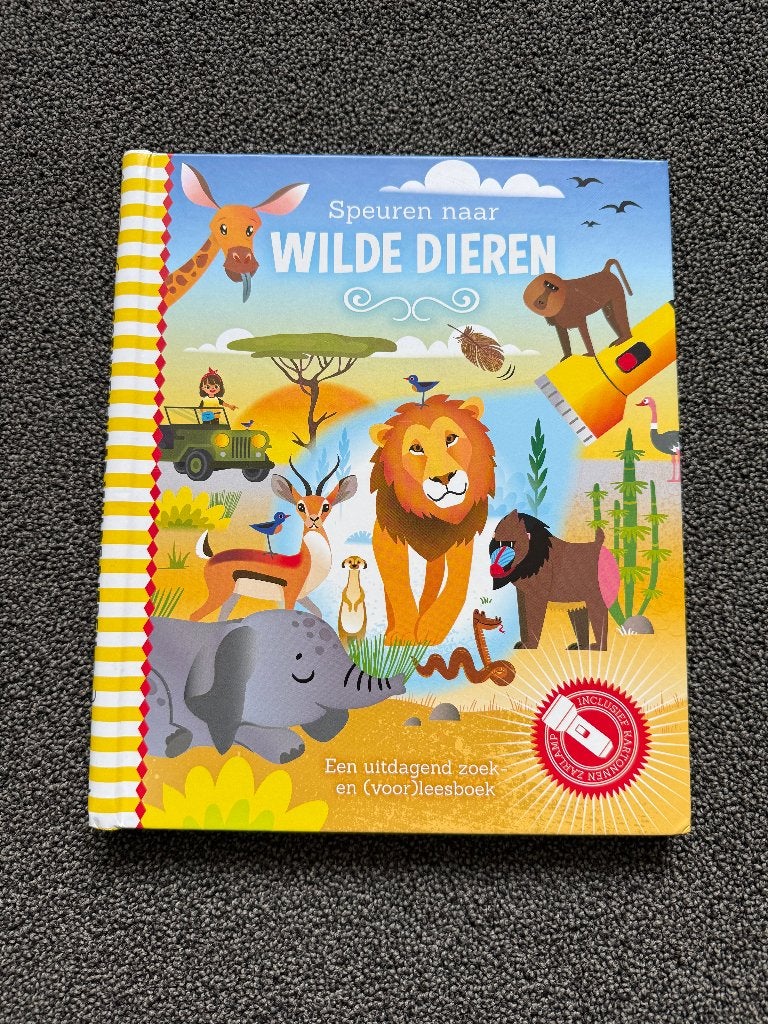 Speuren naar wilde dieren - boek met 'zaklamp', Boeken, Ophalen of Verzenden, Zo goed als nieuw, Non-fictie