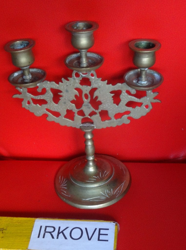 KOPEREN KANDELAAR HEEL APART * 3 Arms *, Antiek en Kunst, Verzenden, Koper of Brons