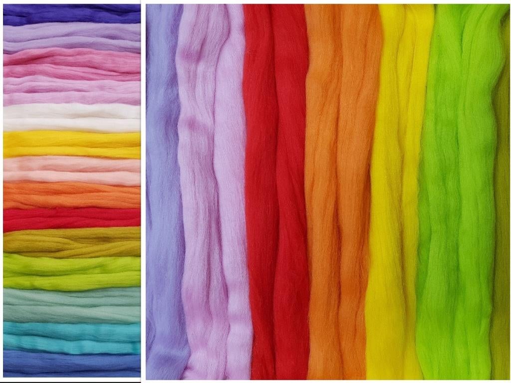 Assortipakket merino lontwol LENTE vanaf 1/2 meter per kleur, Nieuw, Ophalen of Verzenden, Los Vilt, Linschoten