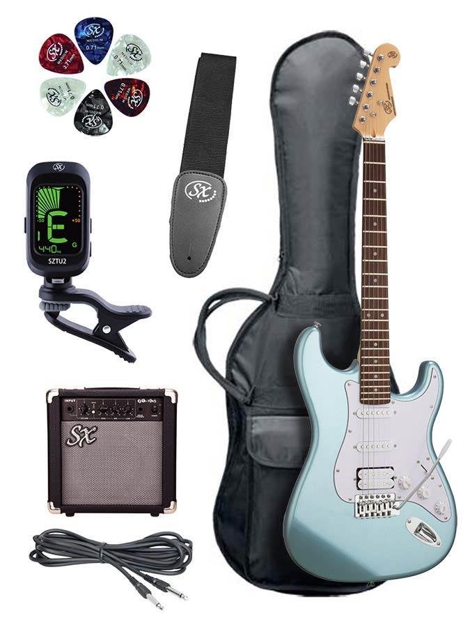 SX SE1HSS-SK-MIB ST elektrische gitaar set BL met versterker, Muziek en Instrumenten, ., Nieuw, Ophalen of Verzenden, .