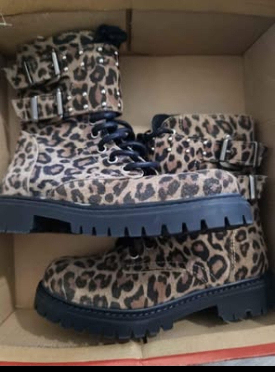 Leopard print laarzen met gespen - Maat 30, Ophalen, Nieuw