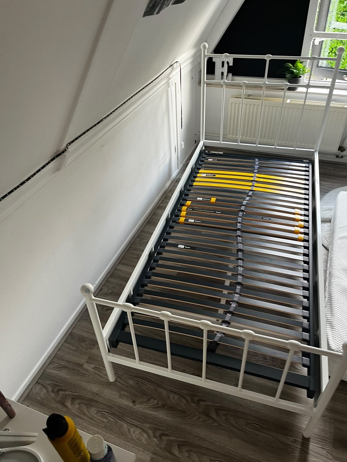 Eenpersoonsbed met lattenbodem (90x200 cm), Verstelbaar, 90 cm, Eenpersoons, Wit