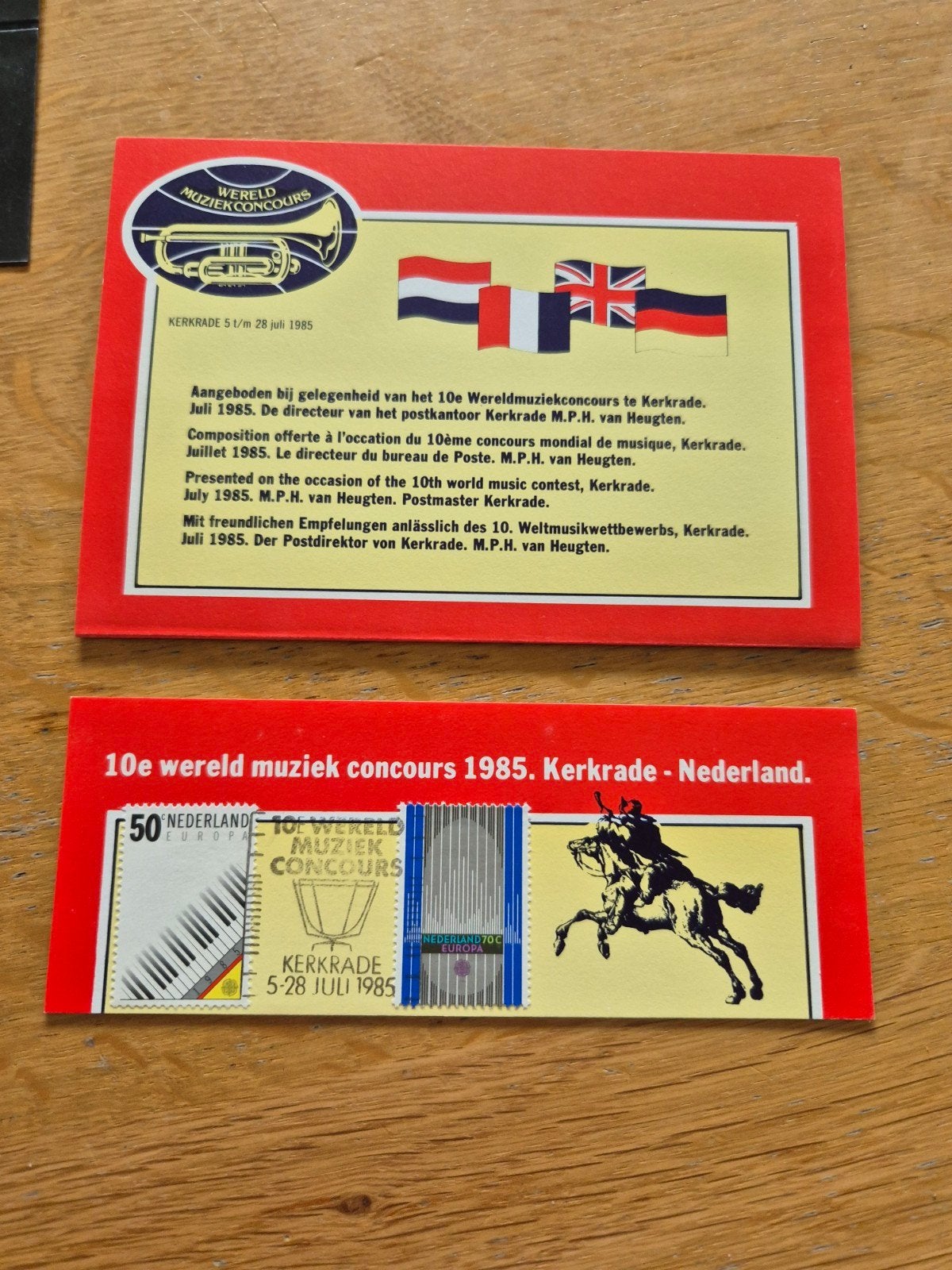 WMC PTT Post Wereld Muziek Concours Kerkrade 1985, Ophalen of Verzenden, Na 1940, Postfris