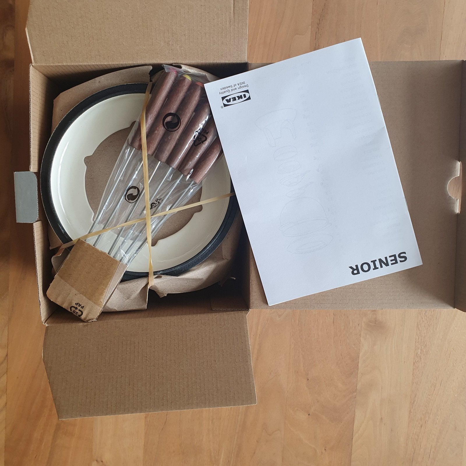 Fondueset Senior, wit gietijzer  2 L., Ophalen, Nieuw, Brander, Fondueset
