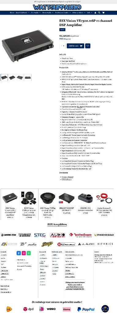 ESX Vision VE1300.11SP 11 kanaals DSP versterker, Auto diversen, Autospeakers, Audio Design, Nieuw, Am Breilingsweg 3, 76709 Kronau, Duitsland