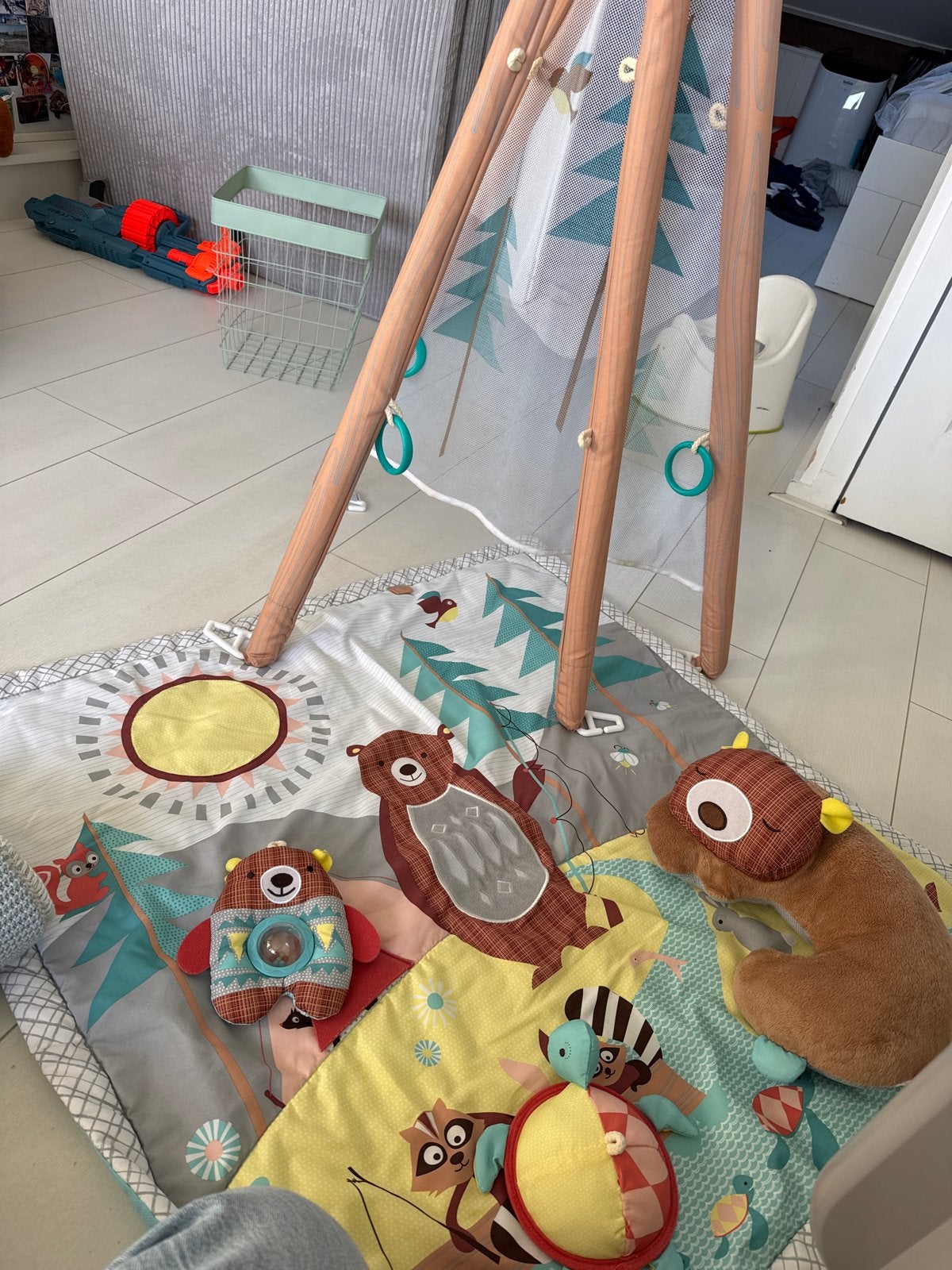 Babygym/Speelkleed met bosdieren van skiphop | incompleet, Ophalen, Gebruikt, Babygym
