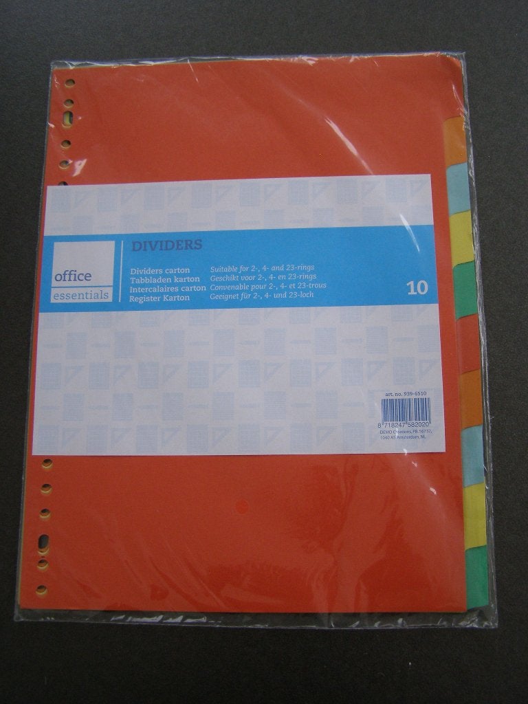 NIEUW! Tabbladen 23 gaats / rings; gekleurd karton, 10 tabs, Ophalen of Verzenden, Nieuw
