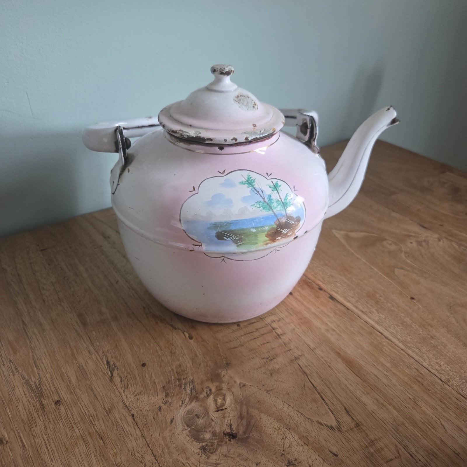 emaille theepot, Ophalen