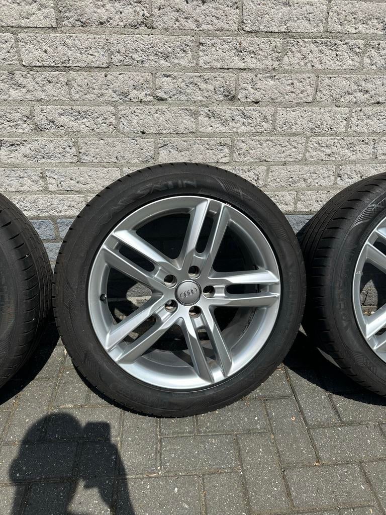 Originele Audi A6 velgen met Vredestein banden 18 inch, Ophalen, 18 inch, Banden en Velgen, Personenwagen