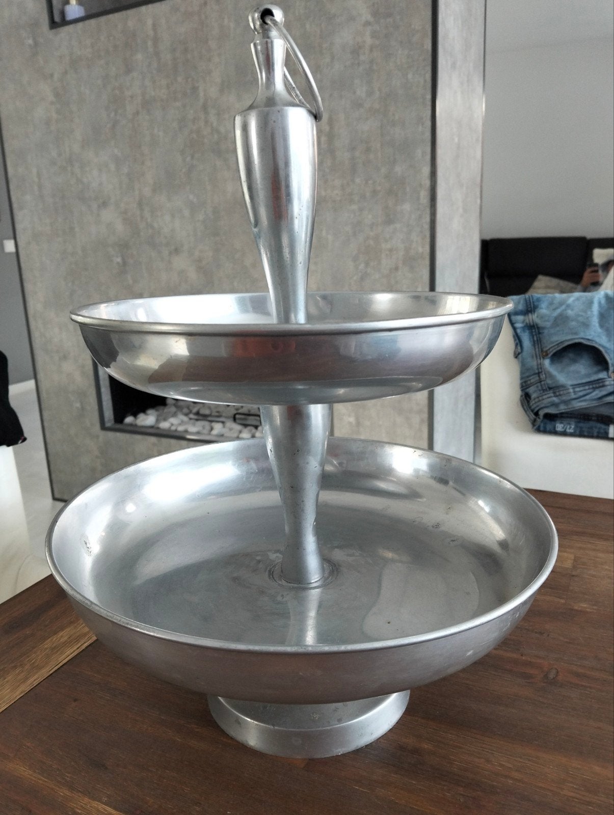 Zware Kwaliteit Etagere - 2 Laags - Ø <30cm, H 41cm, Antiek en Kunst, Ophalen of Verzenden