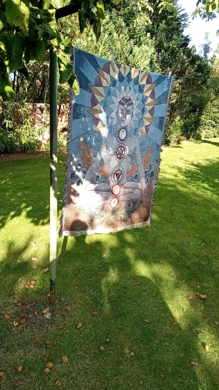 Wandtapijt met chakra-meditatieontwerp, Ophalen