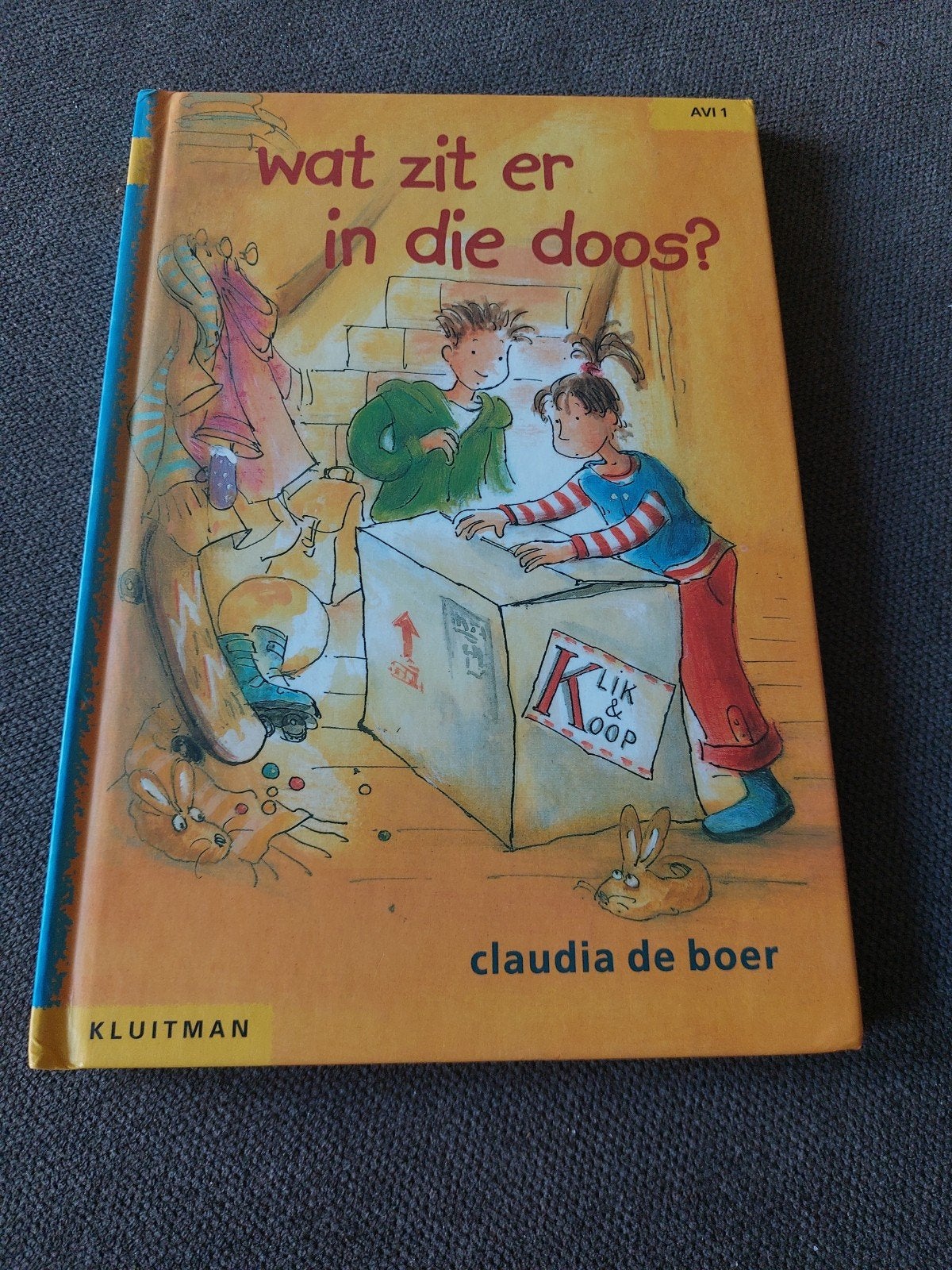 Wat zit er in die doos? - Claudia de Boer (AVI 1), Ophalen of Verzenden, Zo goed als nieuw, Claudia de Boer, Fictie algemeen