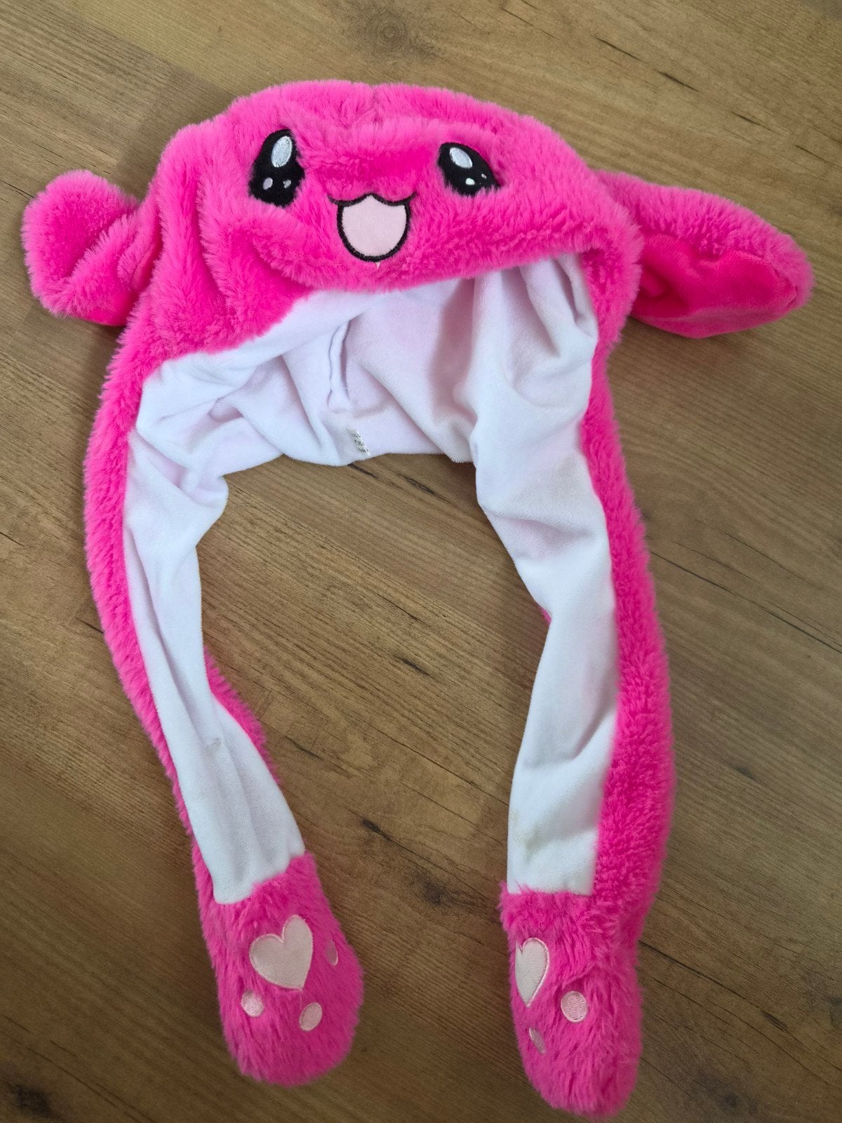 Roze konijnenmuts met bewegende oren, Ophalen of Verzenden, Zo goed als nieuw, Meisje