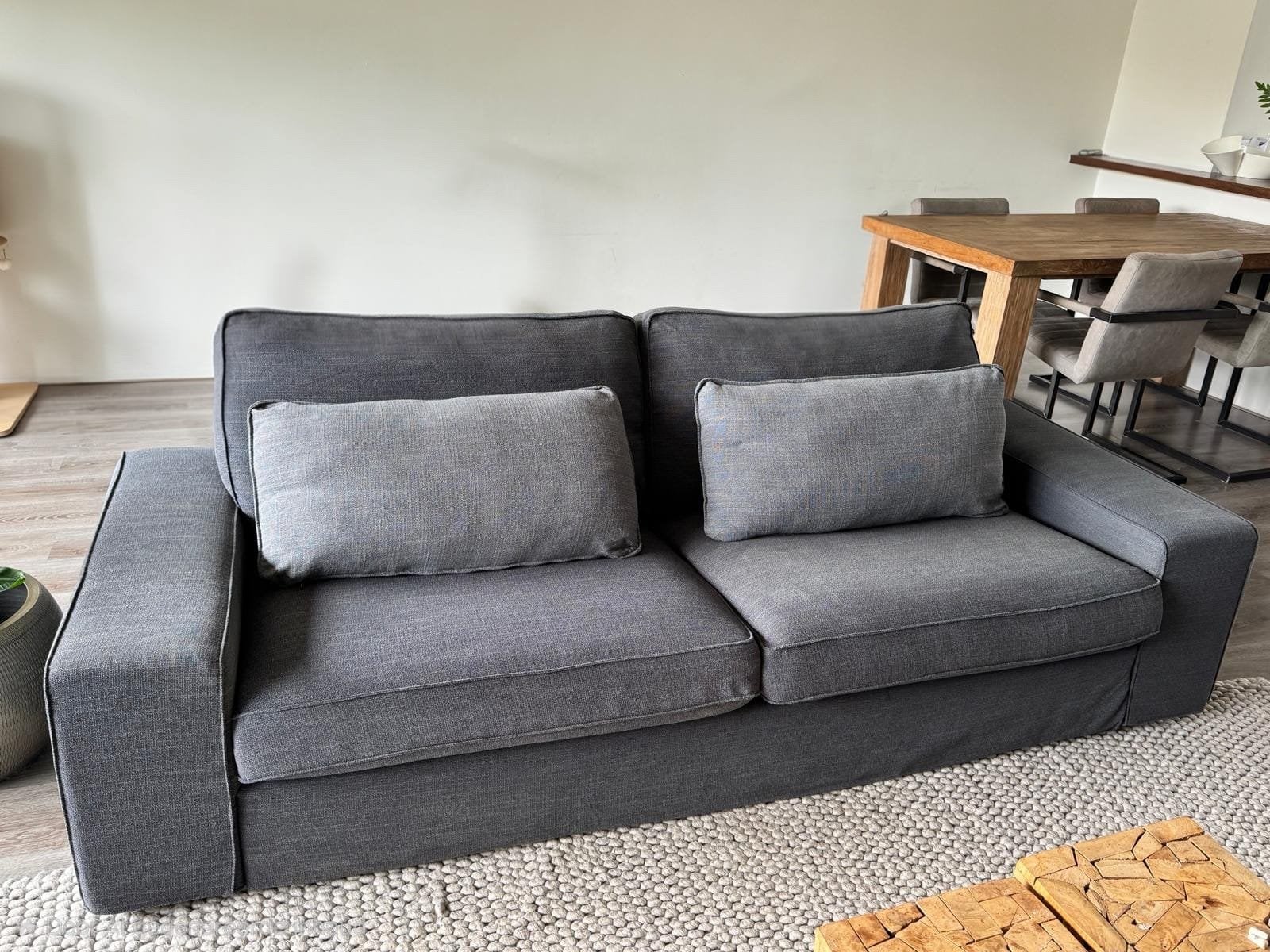 Ikea Kivik 4-zitsbank hoekbank, Hillared antraciet + extra’s, Ophalen, Hoekbank, 300 cm of meer, Zo goed als nieuw
