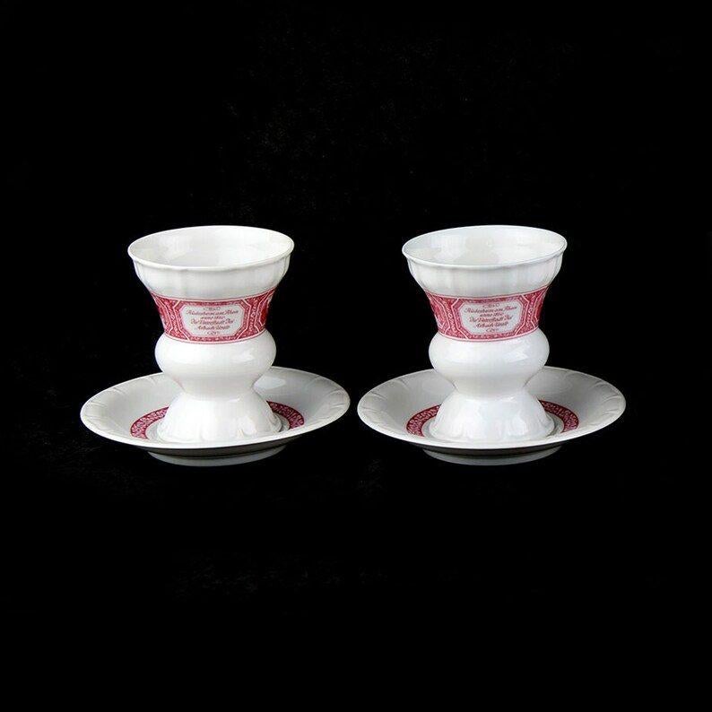 2 Rüdesheimer Kaffee bekers + 3 schotels, Ophalen of Verzenden, Nieuw, Porselein, Kop en/of schotel