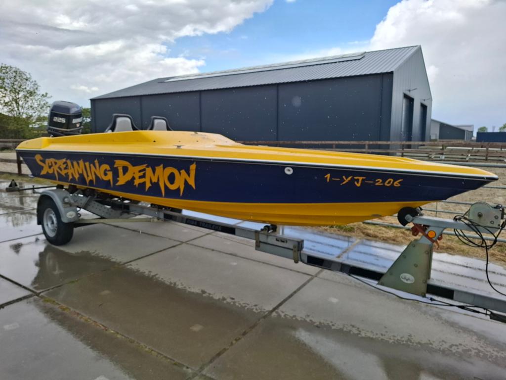 Ring 21ft incl getunede 225 Evinrude vaarklaar, Ophalen, Gebruikt, Binnenboordmotor, Polyester
