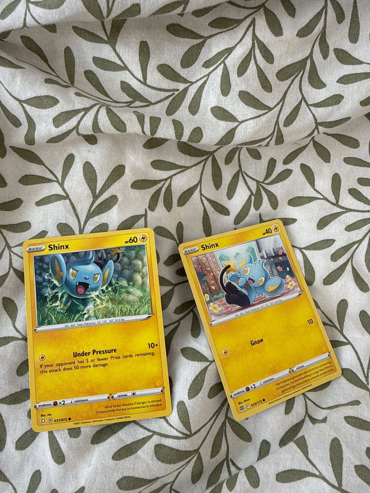 2x Shinx Pokémon kaarten - Zo goed als nieuw, Ophalen of Verzenden, Zo goed als nieuw, Meerdere kaarten