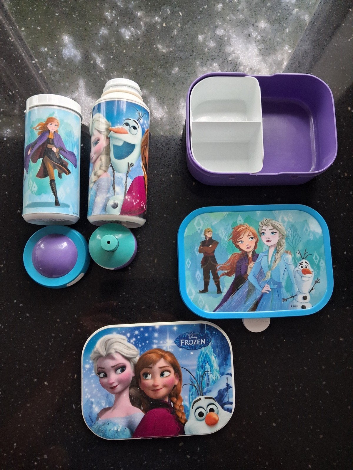 Mepal Frozen lunchbox, drinkbeker en servies set, Ophalen of Verzenden, Gebruikt