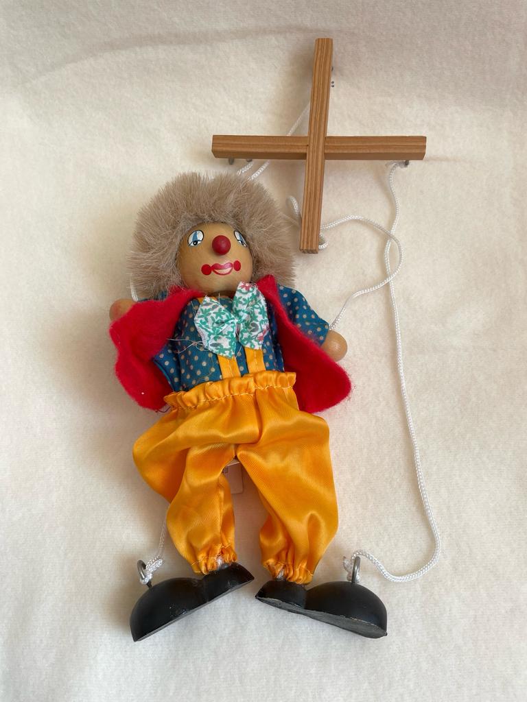 Clowntje Marionet - Leuk Verzamelobject, Verzamelen, Poppen, Ophalen of Verzenden, Zo goed als nieuw, Overige typen