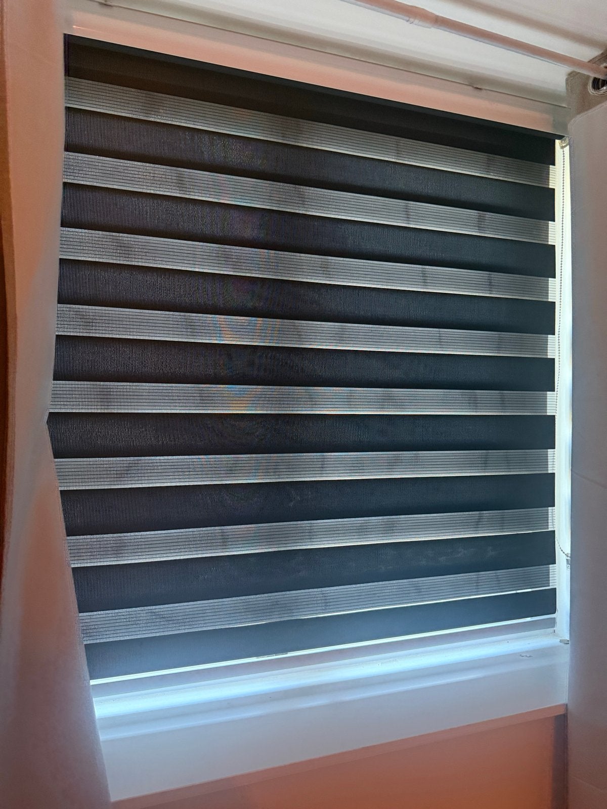 4 Duo rolgordijnen zwart/grijs - 100x150 cm, Ophalen, Gebruikt, Duo rolgordijn, Zwart