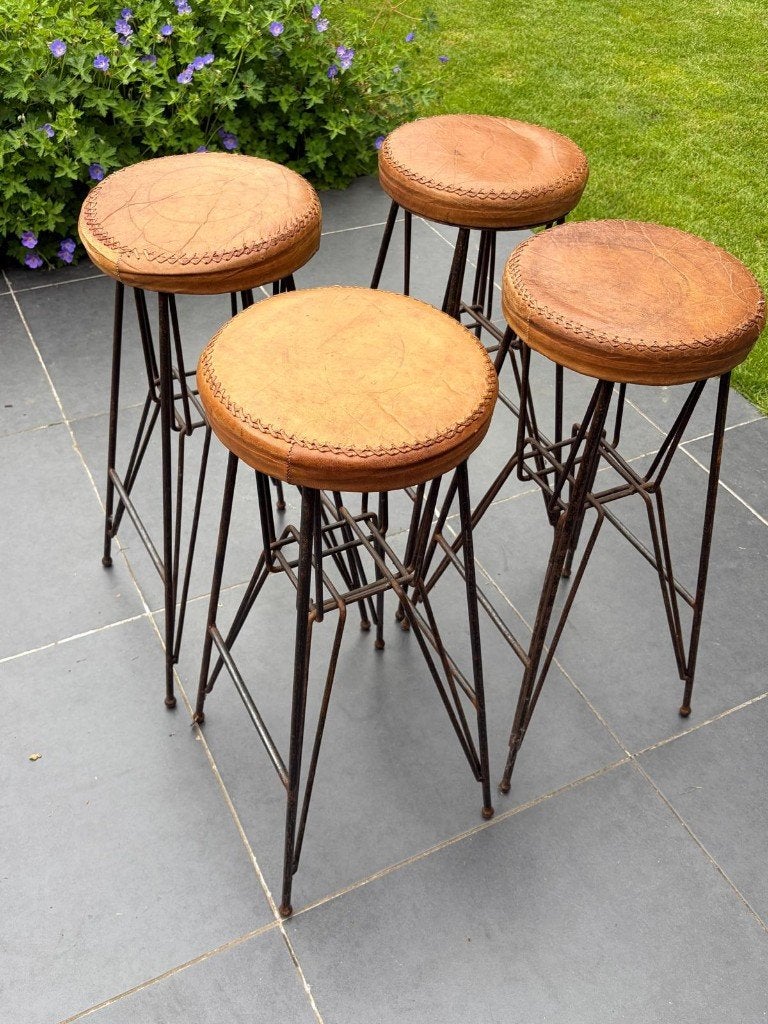 barkrukken, Huis en Inrichting, Barkrukken, 4 krukken, Ophalen, Gebruikt, 60 tot 90 cm