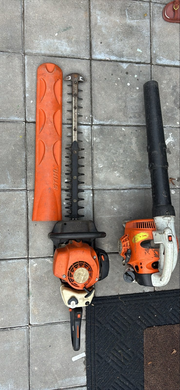 Stihl Heggenschaar en Bladblazer Set - Benzine, Ophalen of Verzenden, Gebruikt, Benzine