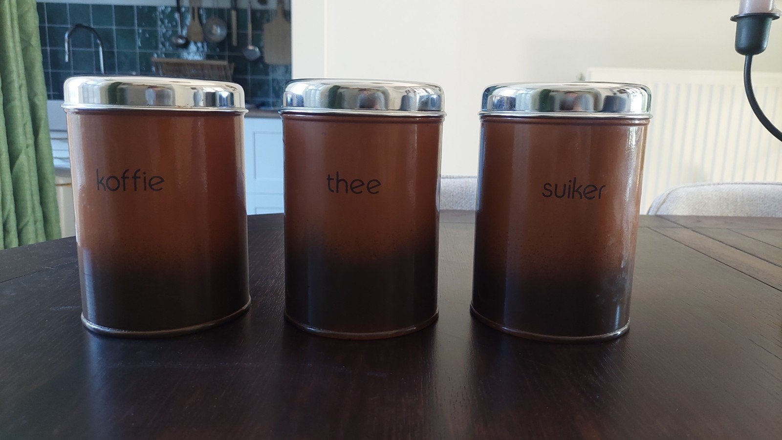 Vintage voorraadblikken: koffie, thee, suiker, Ophalen of Verzenden