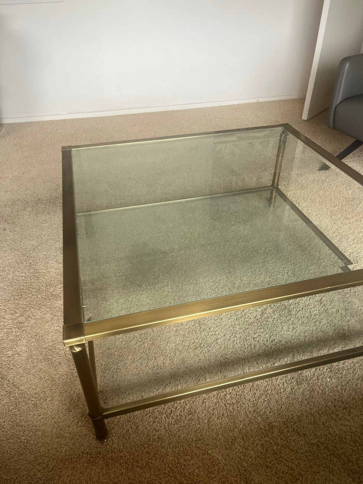 Glazen salontafel, Huis en Inrichting, Tafels | Salontafels, Ophalen, 50 tot 100 cm, Minder dan 50 cm